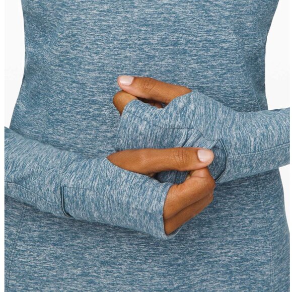 Lululemon Runderful Long Sleeve Heathered Petrol Blue 6 - Picture 6 of 15